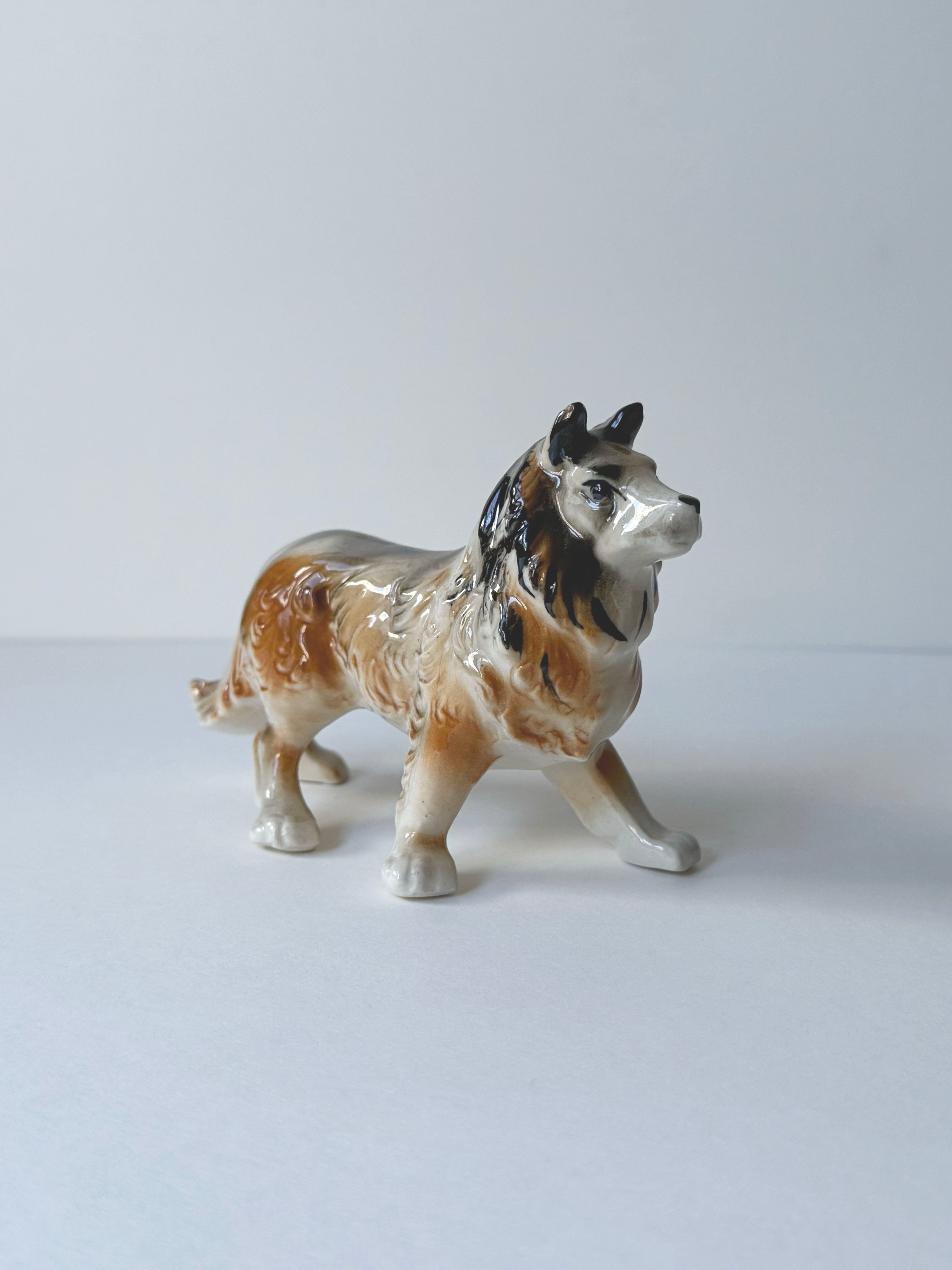 Vintage ceramic figurine｜靈犬萊西陶瓷狗狗