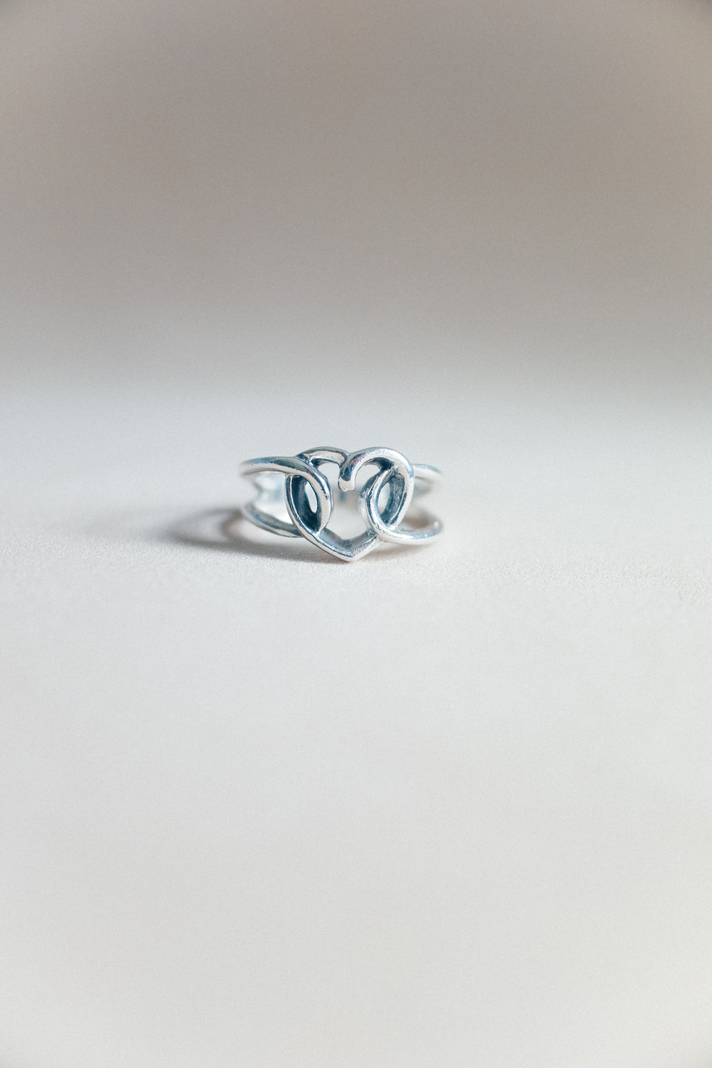 Vintage 心型勾勒925銀古董戒指